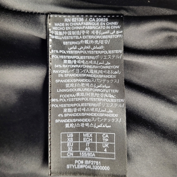 Guess by Marciano Red & Black Peplum Jacket with Leather Trim - Size XS A38 - Picture 7 of 11